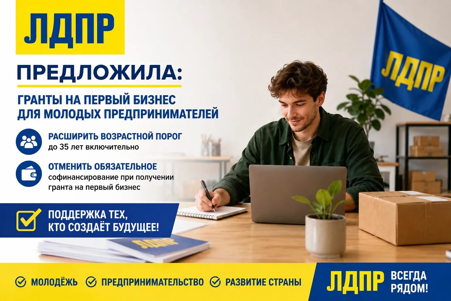 ЛДПР предлагает выдавать гранты на бизнес без софинансирования